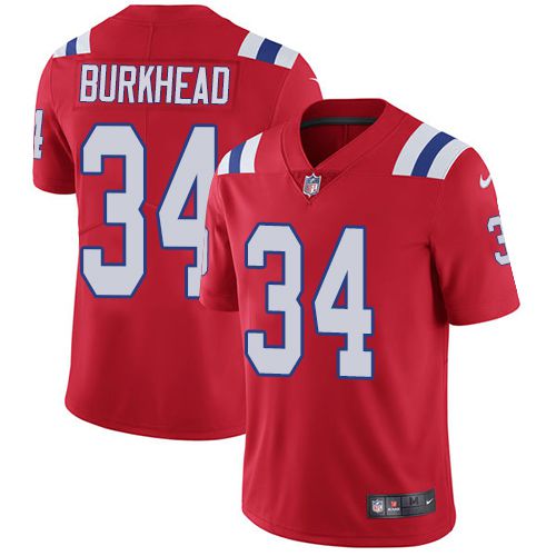 Men New England Patriots #34 Rex Burkhead Nike Red Limited NFL Jersey